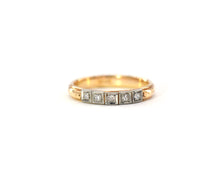 Load image into Gallery viewer, 18K Yellow and White Gold Vintage Diamond Band