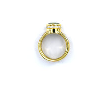 Load image into Gallery viewer, 18K yellow gold ring set with green tourmaline and diamonds.
