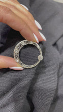 Load and play video in Gallery viewer, Vintage 14K Yellow Gold, Platinum And Diamond Circle Brooch.