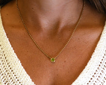 Load image into Gallery viewer, Yellow Gold Bezel-set Peridot Pendant