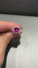 Load and play video in Gallery viewer, Pink Sapphire with Diamond Halo Ring