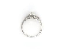 Load image into Gallery viewer, Antique Platinum and Diamond Bypass Style Engagement Ring