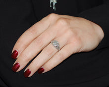 Load image into Gallery viewer, Antique platinum ring set with a GIA certified round brilliant cut diamond.