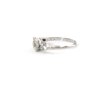 Load image into Gallery viewer, Vintage Platinum Engagement Ring Set With Old European and Single Cut Diamonds