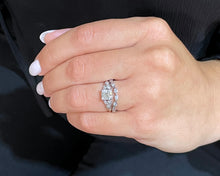 Load image into Gallery viewer, Vintage Platinum Engagement Ring Set With Old European and Single Cut Diamonds
