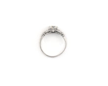 Load image into Gallery viewer, Vintage Platinum Engagement Ring Set With Old European and Single Cut Diamonds