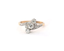 Load image into Gallery viewer, Antique Platinum and 14K Yellow Gold Ring Set With Old European And Rose Cut Diamonds.