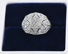 Load image into Gallery viewer, Antique platinum and Old Mine cut diamond ring.