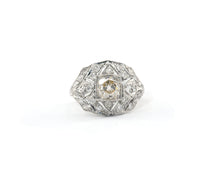 Load image into Gallery viewer, Antique platinum and Old Mine cut diamond ring.