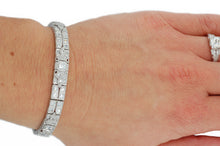 Load image into Gallery viewer, Antique Vintage Art Deco Platinum and Diamond Bracelet Set With Old European Diamonds and Single Cut Diamonds.