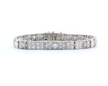 Load image into Gallery viewer, Antique Vintage Art Deco Platinum and Diamond Bracelet Set With Old European Diamonds and Single Cut Diamonds.