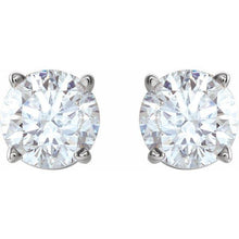Load image into Gallery viewer, Round Diamond Studs In 14k White Gold