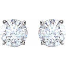 Load image into Gallery viewer, Round Diamond Studs In 14k White Gold