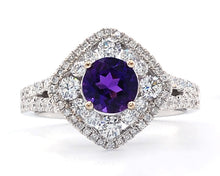 Load image into Gallery viewer, Amethyst and Diamond Cocktail Ring