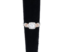 Load image into Gallery viewer, Rose Gold and White Gold Diamond Halo Engagement Ring