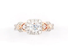 Load image into Gallery viewer, Two Tone Rose and White Gold Engagement Ring
