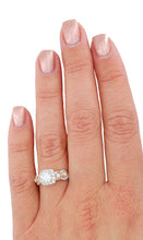 Load image into Gallery viewer, Rose Gold and White Gold Diamond Halo Engagement Ring