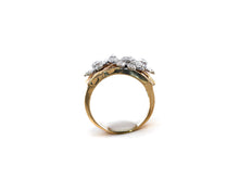 Load image into Gallery viewer, Estate 14K Yellow Gold Signed Sonia B Diamond Flowers Ring.