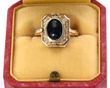 Load image into Gallery viewer, Vintage Signed ESEMCO 10K Yellow Gold Flip Ring With Onyx And Cameo
