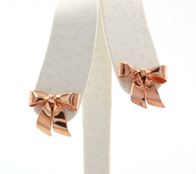 Load image into Gallery viewer, Vintage 14K Rose Gold Bow Stud Earrings.