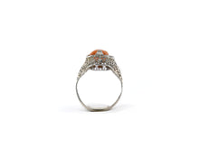 Load image into Gallery viewer, Vintage 14K White Gold Filigree Ring Set With Cameo