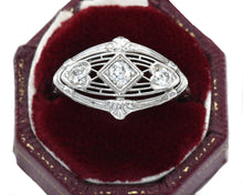 Load image into Gallery viewer, Vintage 14K White Gold Ring Set With Old European Cut Diamonds