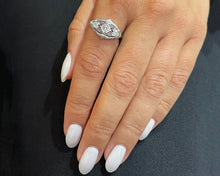 Load image into Gallery viewer, Vintage 14K White Gold Ring Set With Old European Cut Diamonds