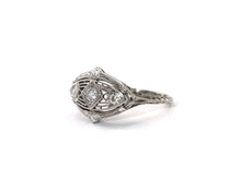 Load image into Gallery viewer, Vintage 14K White Gold Ring Set With Old European Cut Diamonds
