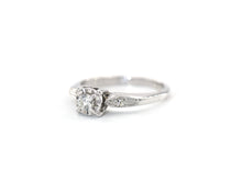 Load image into Gallery viewer, Vintage 14K White Gold Signed Prism-Lite Diamond Engagement Style Ring