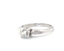 Load image into Gallery viewer, Vintage 14K White Gold Signed Prism-Lite Diamond Engagement Style Ring