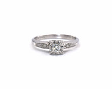 Load image into Gallery viewer, Vintage 14K White Gold Signed Prism-Lite Diamond Engagement Style Ring
