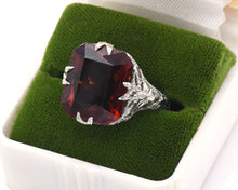 Load image into Gallery viewer, Vintage 18K white gold and Madeira citrine ring.