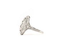 Load image into Gallery viewer, Vintage Signed Hartdegen Platinum Filigree and Diamond Ring
