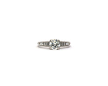 Load image into Gallery viewer, Vintage platinum and diamonds engagement ring.