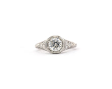 Load image into Gallery viewer, Vintage platinum and diamond engagement ring.
