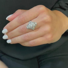 Load and play video in Gallery viewer, Vintage Signed Hartdegen Platinum Filigree and Diamond Ring