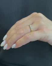 Load and play video in Gallery viewer, 18K Yellow and White Gold Vintage Diamond Band