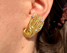 Load image into Gallery viewer, Vintage Leaf Spray Diamond Earrings
