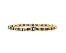 Load image into Gallery viewer, Yellow Gold Channel Set Sapphire And Diamond Bracelet
