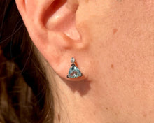 Load image into Gallery viewer, Aquamarine And Diamond Stud Earrings
