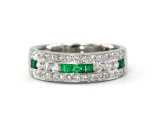 Load image into Gallery viewer, Emerald And Diamond Band
