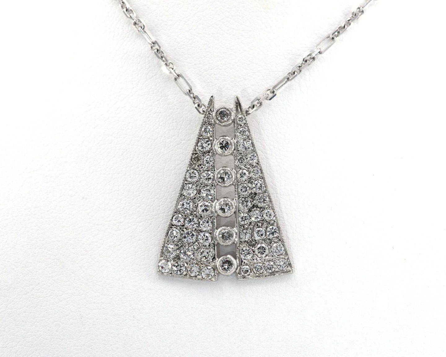 Estate Pyramid Diamond Necklace