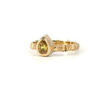 Load image into Gallery viewer, Fancy Yellow Pear-Shaped Diamond Bamboo Ring
