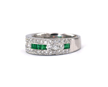 Load image into Gallery viewer, Emerald And Diamond Band
