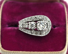 Load image into Gallery viewer, Vintage 18K White Gold Cocktail Ring
