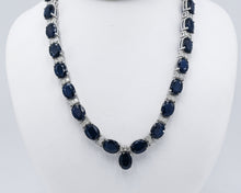 Load image into Gallery viewer, Estate Oval Sapphire And Diamond Necklace
