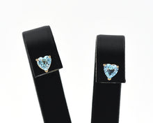 Load image into Gallery viewer, Heart-Shaped Blue Topaz Stud Earrings
