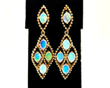 Load image into Gallery viewer, Antique Opal Beaded Dangler Earrings
