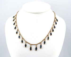 Marquise Blue Sapphire Dangler Necklace
