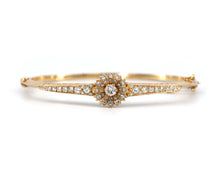 Load image into Gallery viewer, Vintage Diamond Flower Bangle Bracelet
